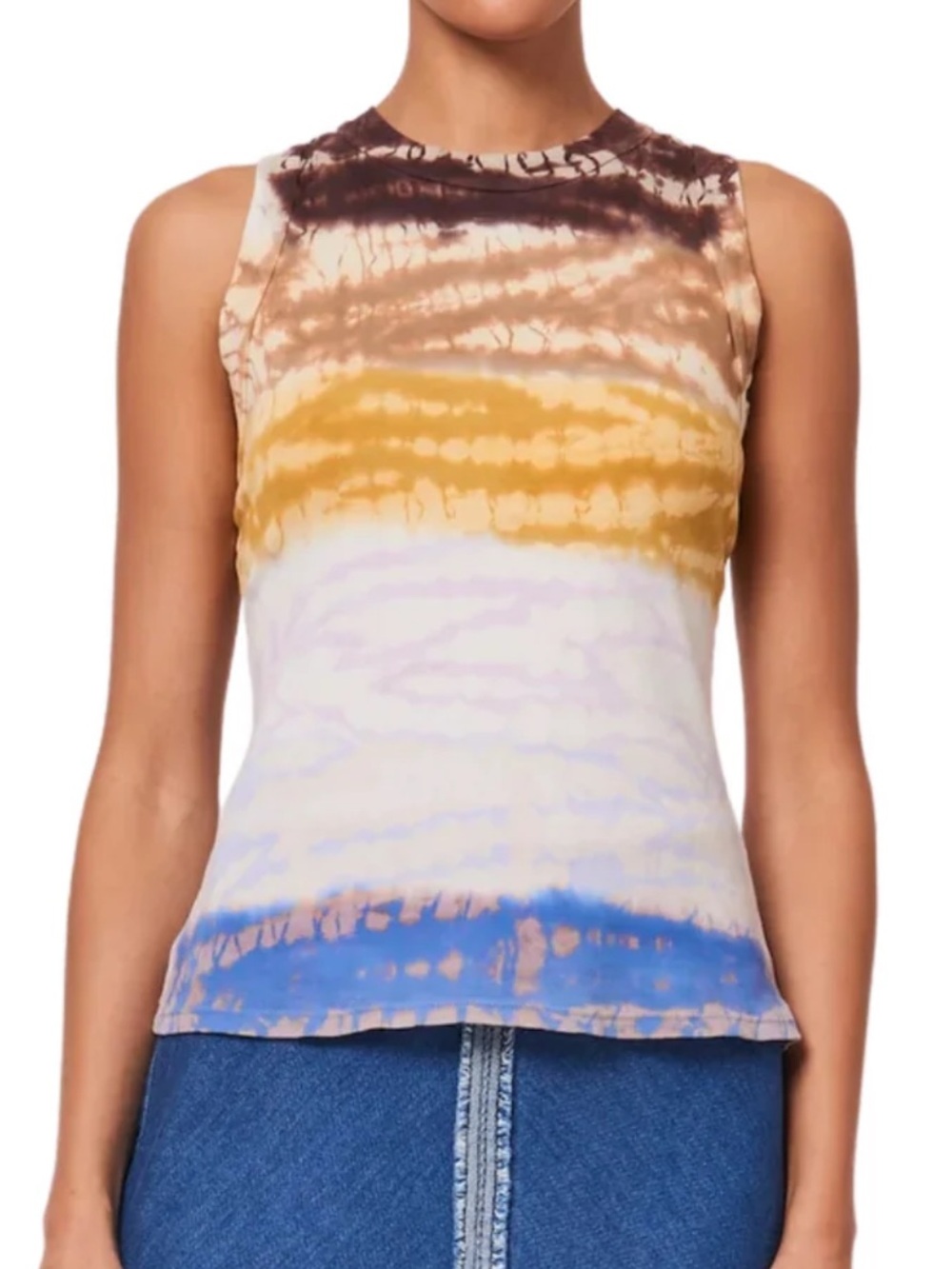 RAQUEL ALLEGRA LEIGH TANK TOP IN RAINBOW HUES TREATMENT L